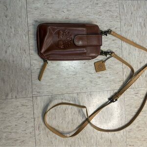 Timberland Brown Leather Wallet Crossbody